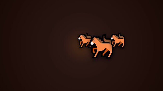illustration video of a running horse