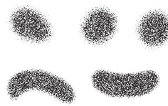 Abstract Black Airbrush Stipple Noise Spot and Line Texture Collection