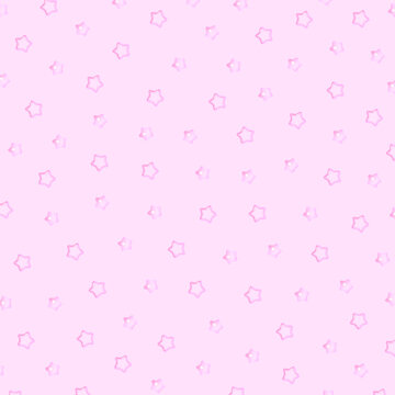 ライトピンク背景のぷっくりとした星柄シームレスパターン背景