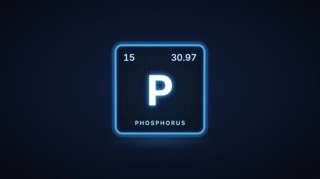 Phosphorus chemical element periodic table tile with atomic number 15