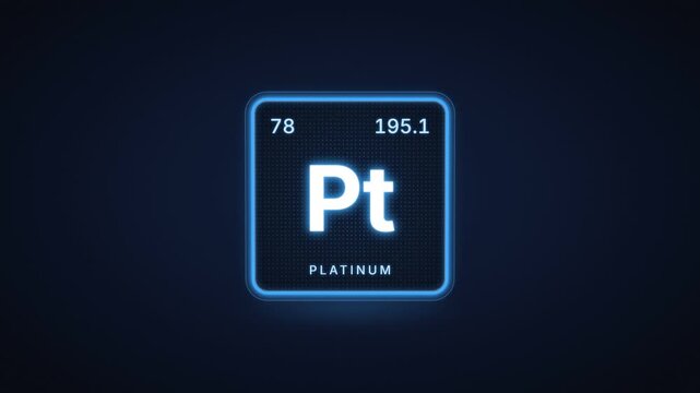 Platinum chemical element periodic table tile with atomic number 78