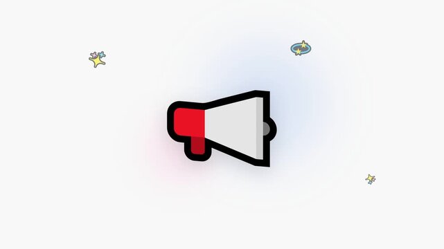 illustration video of a loudspeaker megaphone
