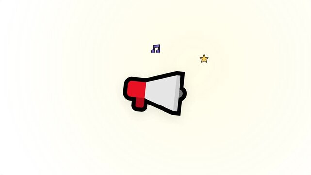 illustration video of a loudspeaker megaphone
