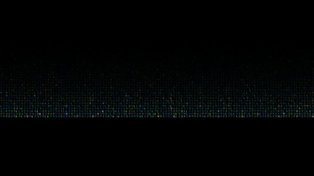 Classic Matrix Digital Rain Animation with Falling Green Code Characters