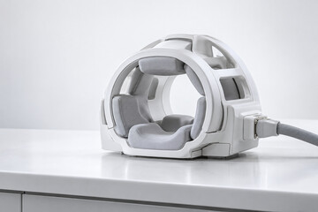 Obraz premium MRI Head Coil on Clean Clinical Workbench