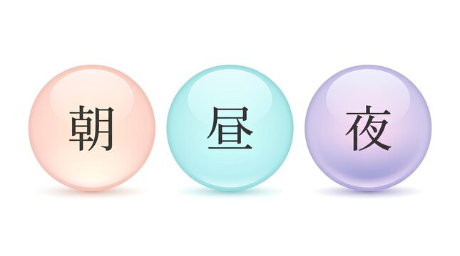 【美容・ライフスタイル素材】時間帯別ケア用アイコン「朝・昼・夜」