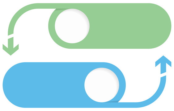 Horizontal two step cycle infographic template