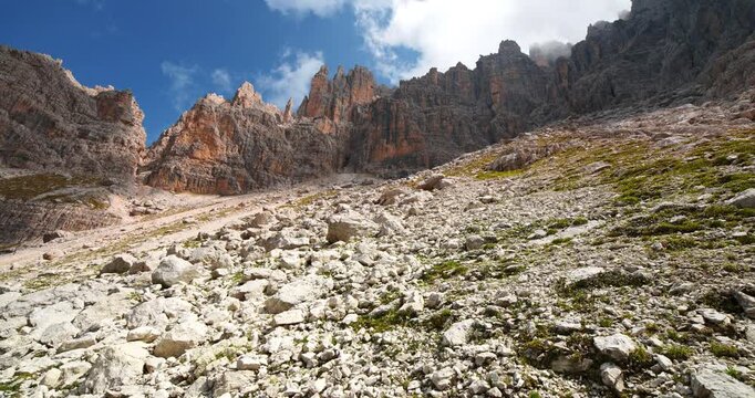 Dolomite landscape at the Pedrotti hut