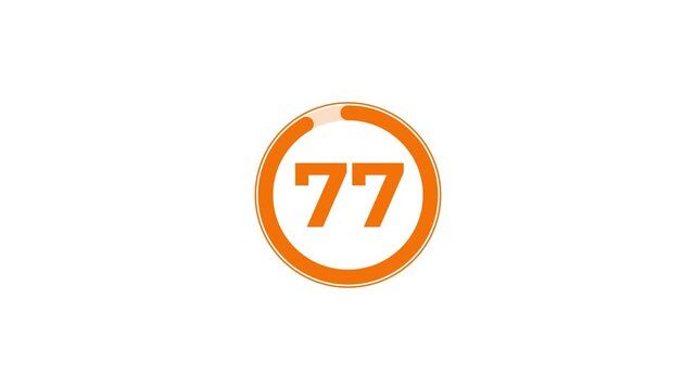 Minimal countdown timer animation from 84 to 0 seconds. Round circle 84 seconds countdown, Modern flat design with animation.