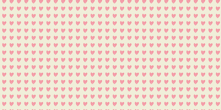 Cute preppy tiny hearts seamless pattern. Cute pastel color love background. Hand drawn heart. Valentine's Day print for textile, texture and wrapping paper. Girly pattern.