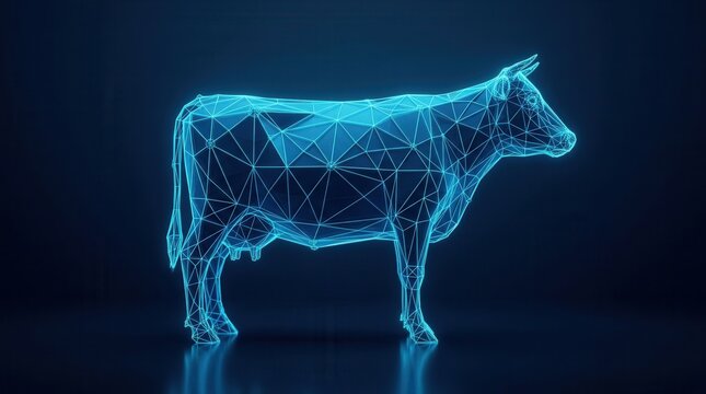 Bovine animal concept portraying the fusion of animal kingdom and advanced technology.