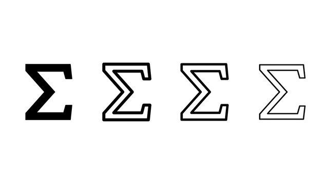 Greek sigma symbols in four different stroke weights.