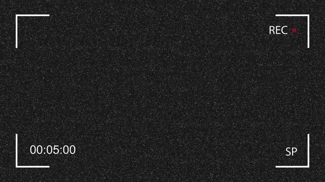 Camcorder VHS Recording Overlay Background Effect, Camera recording screen overlay with vintage vhs. 4K Video. 
