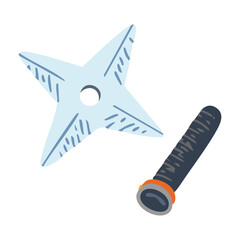 Silver Ninja Shuriken Throwing Star Weapon © nikagraphic
