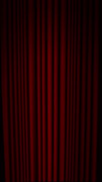 Red Closed Vertical Theater Stage Curtain Motion Graphics 4k Animation Background