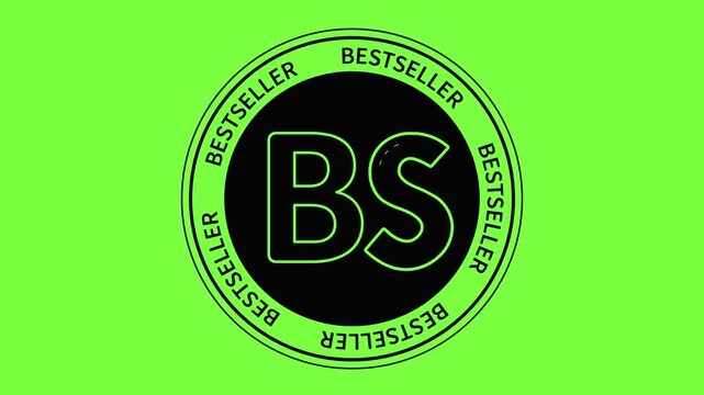 Bestseller BS Monogram Stamp Animation on Green Screen - Circular Chroma Key Motion Graphic