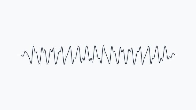 Animated Audio Sound Waveform Fluctuating on Clean Background