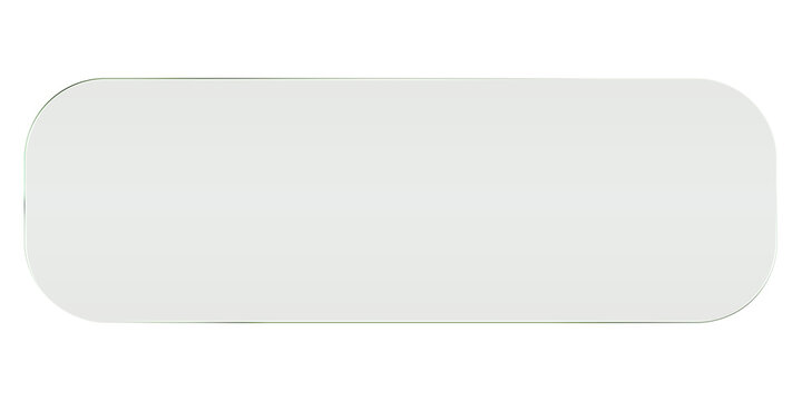 Glass liquid ui button with transparent 3d effect - rectangle frame box elements in glossy glassmorphism style borders for modern interface design