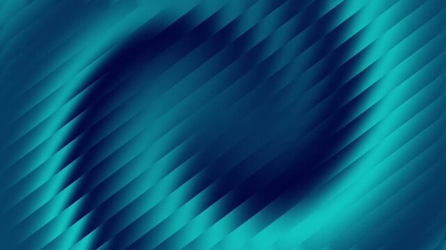 Teal lines converge and expand into an oval shape on a dark background