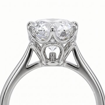 Elegant Diamond Solitaire Engagement Ring with Brilliant Sparkle in Polished White Gold on Clean White Background for Luxury Jewelry Advertising.