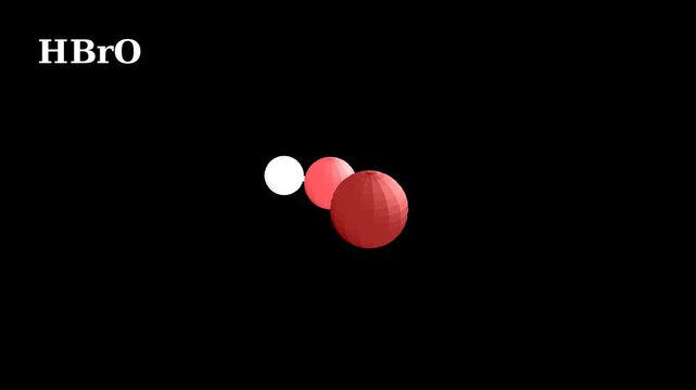 HBrO Hypobromous Acid 3D Molecular