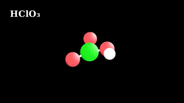 HClO3 Chloric Acid 3D Molecular