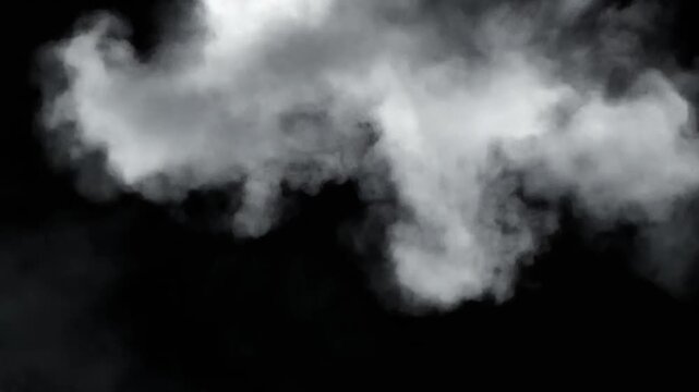 Wispy white smoke plumes drift across a dark background with cinematic slow motion