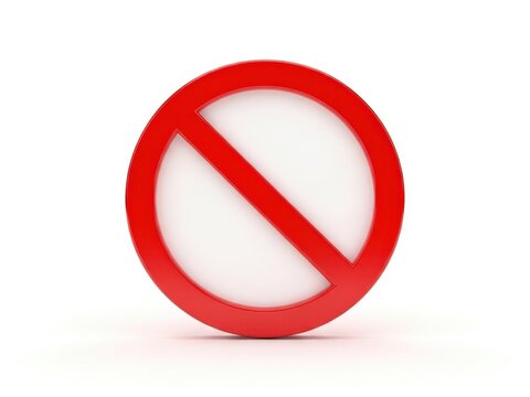 Red prohibition symbol on white background