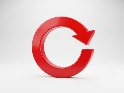 Red circular refresh arrow icon