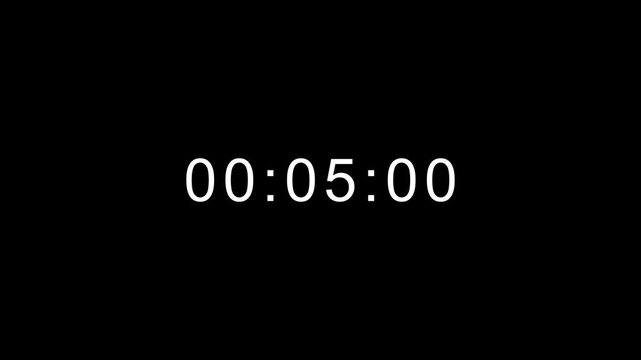 Monochromatic digital clock readout icon timestamp for video timecode, media player duration, stopwatch counter
