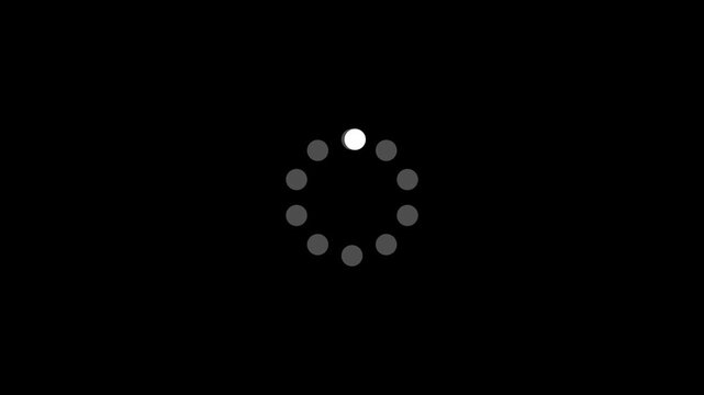 spinning loading spinner icon for buffering status, system progress, web page load, data processing animation.