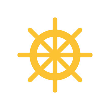 Yellow ship wheel icon