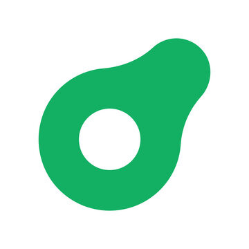 Green avocado icon with center hole symbol