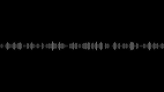 white audio equalizer sound wave spectrum overlay on chroma key green screen for voice recording, music track visualization, podcast frequency