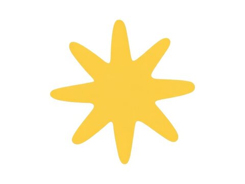 Bright yellow star shape graphic design