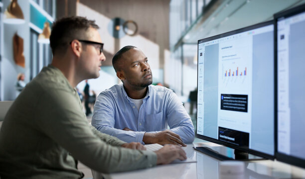 Software Developer Analyzes Artificial Intelligence Plan While Collaborating