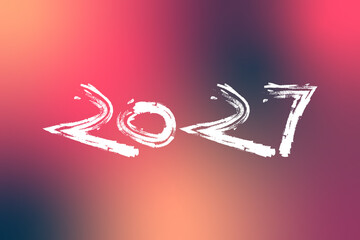 happy new year 2027 painting sketch illustration art, colorful gradient background, greeting card © Nayeem