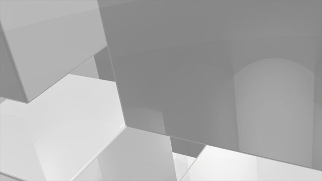 Animated white color rotating shiny 3d cubes modern design loop able geometrical background