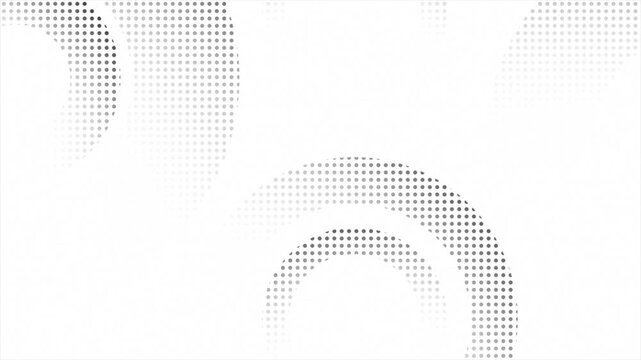 Animated White color circular dots halftone appearing and disappearing multiple circular shapes modern loop able geometrical background