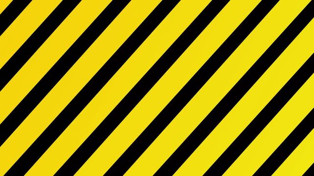 Warning Yellow And Black Diagonal Hazard Striped Background Motion Graphic