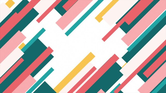 Animated  colourful multiple diagonal rectangular shapes wiggling for logo reveal and presentation modern design loop able geometrical background