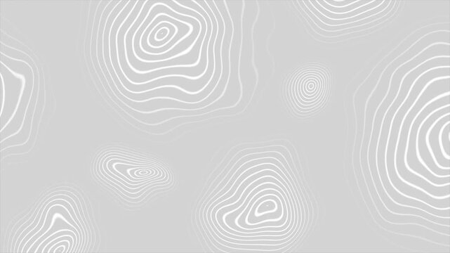 Animated white color multiple deform circular shapes abstract gradient design loop able geometrical background