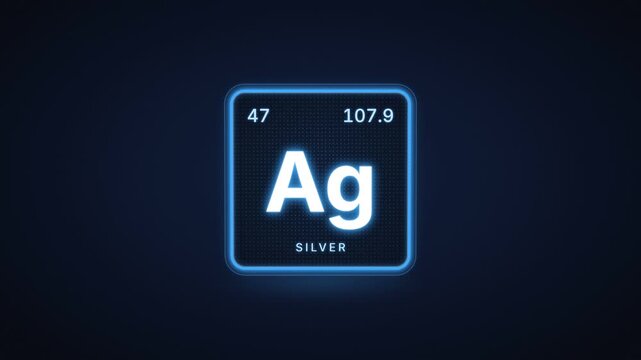 Silver chemical element periodic table tile with atomic number 47