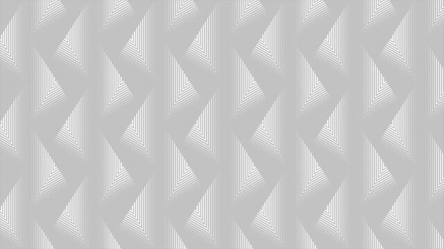 Animated white color multiple triangular shapes with repeating parallel lines complex design loop able geometrical background