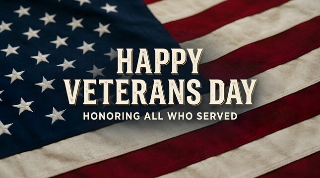 Happy veterens day background featuring a textured united states flag to honor all those who have served