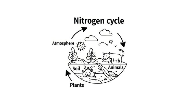 Nitrogen cycle process diagram.