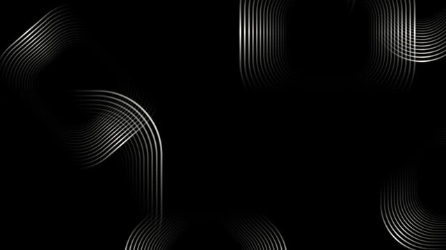 Animated white color shiny repeating parallel lines luxury design black loop able geometrical background