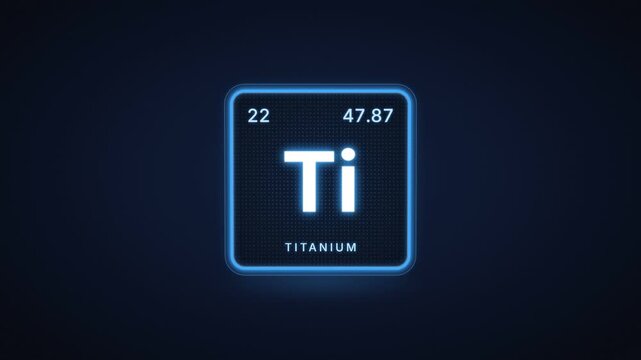 Titanium chemical element periodic table tile with atomic number 22