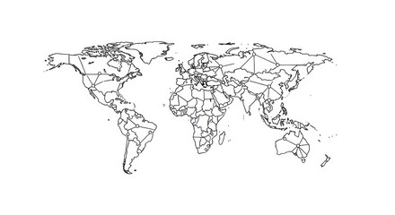 World Map Outline Illustration Geography. © Slowme