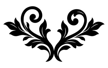 Vintage floral ornament, decorative filigree scroll design, elegant symmetrical flourish element for invitations and cards isolated on transparent background © WASIF-MEHMOOD